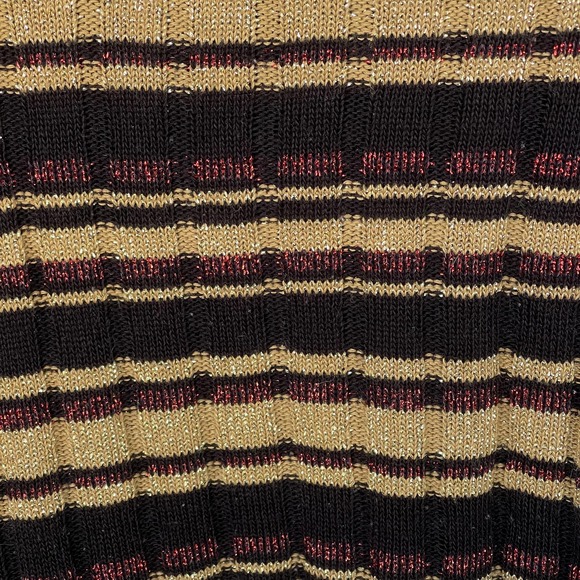 Alfred Dunner Sweater Womens Plus Size 2X (tag3X) Gold Black Shimmer Long Sleeve - Picture 3 of 9